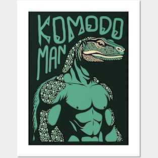 Komodo Dragon Man Posters and Art